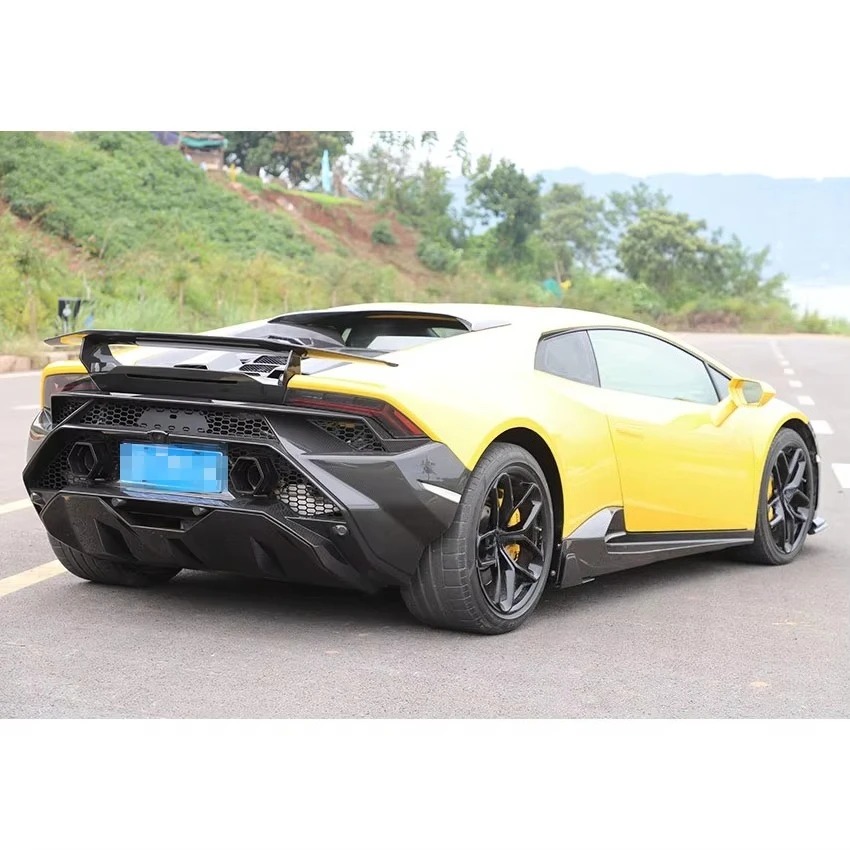 Tecnica Style Dry Half Carbon Fiber Body Kit Car Bumper Hood Bonnet Wing Spoiler Side Skirts For Lambo Huracan LP580 LP610
